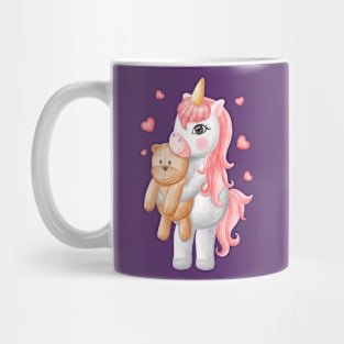 Unicorn Bear WAtercolor Mug